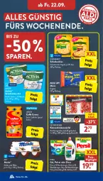Gazetka promocyjna AldiSud - IN ZWEI WOCHEN - Gazetka - ważna od 23.09 do 23.09.2023 - strona 20 - produkty: activia, caractère, danone, eis, gin, Käse, katenschinken, lavazza, leerdammer, LG, mandel, monte, persil, Pick Up!, reis, salz, schinken, schoko, Ti, würfel, zott, Zott Monte
