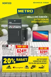 Gazetka promocyjna Metro - NonFood - Gazetka - ważna od 07.09 do 07.09.2022 - strona 1 - produkty: Apple, auto, decke, edelstahl, eis, elle, erde, Fahrrad, gasgrill, gin, grill, grillfläche, grillrost, Grills und Zubehör, LG, mac, macbook, macbook air, Metro, reis, schuhe, Sport, sportschuhe, ssd, strümpfe, teller, Ti, tisch, top-hit