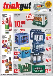 Gazetka promocyjna Trinkgut - Gazetka - ważna od 15.10 do 15.10.2022 - strona 1 - produkty: alkohol, Alwa, angebot, angebotspreis, bier, bourbon, bourbon whiskey, cola, deka, deutschlandcard, ecco, eis, elle, erde, flasche, frucht, fruchtsecco, Germ, gerolsteine, gerolsteiner, jim beam, LG, liqueur, mineralwasser, pepsi, Pepsi Cola, pils, pilsener, reis, rotkäppchen, sekt, steiner, Ti, uhr, veltins, veltins pilsener, vilsa, wasser, whiskey