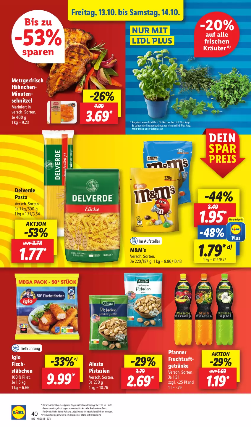 Aktueller Prospekt Lidl - Aktionsprospekt - von 09.10 bis 14.10.2023 - strona 56 - produkty: alesto, angebot, coupon, drucker, eis, elle, Engel, erde, filet, fisch, frucht, fruchtsaft, getränk, getränke, iglo, kerze, kräuter, papier, pasta, pfanne, Pfanner, pistazien, preisvorteil, reis, saft, schnitzel, teller, Ti, ZTE