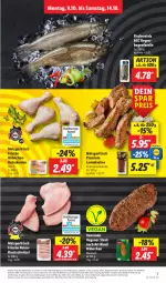 Gazetka promocyjna Lidl - Aktionsprospekt - Gazetka - ważna od 14.10 do 14.10.2023 - strona 7 - produkty: aktionspreis, angebot, brot, coupon, eis, elle, fisch, fische, Fischer, forelle, Frische Hähnchen, gewürz, lachs, lamm, lammlachse, marinade, pute, putenbrust, reis, rel, rind, schnitzel, steak, Ti, ZTE