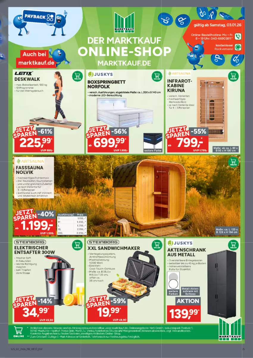 Aktueller Prospekt Marktkauf - Prospekt - von 04.01 bis 10.01.2026 - strona 25 - produkty: Aktenschrank, angebot, beleuchtung, bett, boxspringbett, brie, eis, Holz, led-beleuchtung, Mode, ndk, reis, ring, sandwich, Schrank, telefon, Ti, uhr