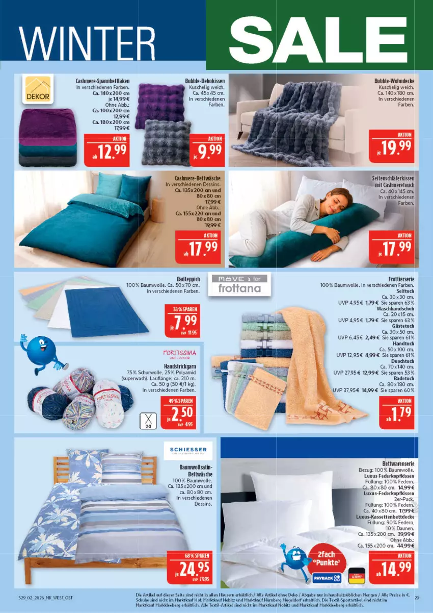 Aktueller Prospekt Marktkauf - Prospekt - von 04.01 bis 10.01.2026 - strona 29 - produkty: Bad, badetuch, badteppich, Bau, baumwolle, bett, bettwäsche, cashmere, decke, dekokissen, duschtuch, eis, gästetuch, handtuch, kissen, kopfkissen, reis, schuhe, spannbettlaken, Sport, Strickgarn, teppich, Ti, tuc, waschhandschuh, wolle
