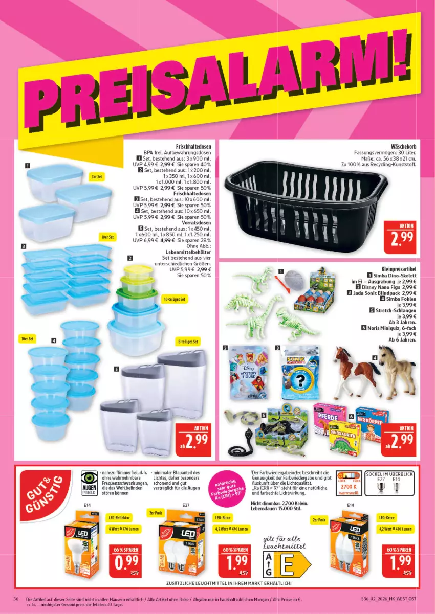 Aktueller Prospekt Marktkauf - Prospekt - von 04.01 bis 10.01.2026 - strona 36 - produkty: auer, Aufbewahrungsdose, Behälter, Clin, disney, eis, frischhaltedosen, leuchtmittel, reis, sim, simba, Ti, ZTE