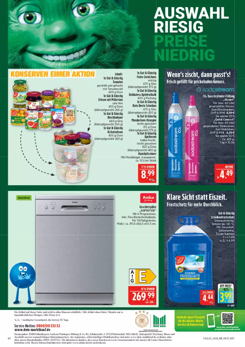 Aktueller Prospekt Marktkauf - Prospekt - von 04.01 bis 10.01.2026 - strona 44 - produkty: apfel, Astra, besteck, bügel, decke, deka, eimer, eis, ente, frucht, geschirr, geschirrspüler, mandarine, mandarinen, orange, orangen, Rauch, reis, ring, rotkohl, sac, saft, Sprudel, tee, Ti, tomate, tomaten, Tomatensaft, wasser, ZTE, zucker