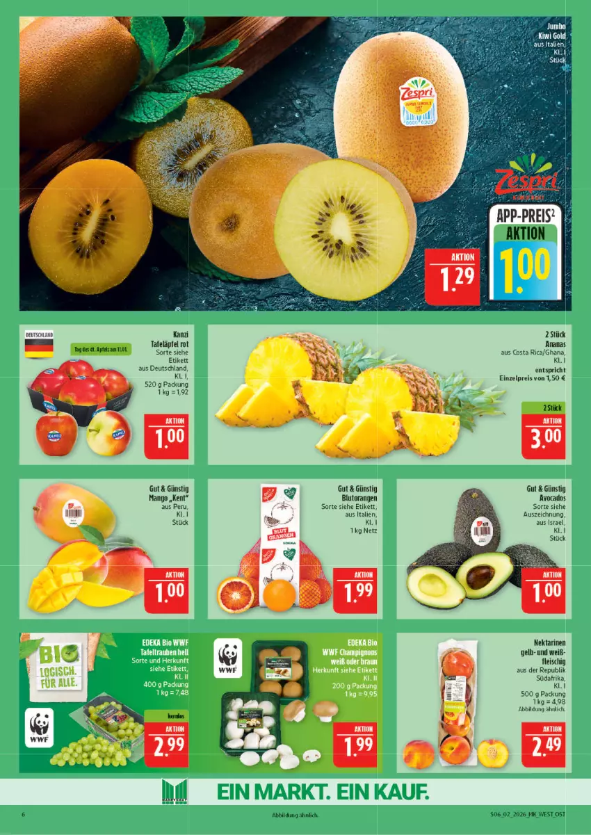 Aktueller Prospekt Marktkauf - Prospekt - von 04.01 bis 10.01.2026 - strona 6 - produkty: ananas, apfel, avocado, avocados, Blutorange, eis, mango, Nektar, nektarinen, orange, orangen, reis, tafeläpfel, Ti