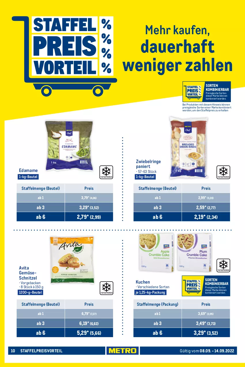 Aktueller Prospekt Metro - Food - von 08.09 bis 14.09.2022 - strona 10 - produkty: auer, beutel, eis, erde, geback, Gemüseschnitzel, haribo, kuchen, lachgummi, mam, milka, Nimm 2, nuss, preisvorteil, reis, ring, ritter, ritter sport, schnitzel, schoko, schokolade, Sport, storck, tafelschokolade, Ti, vita, zwiebel