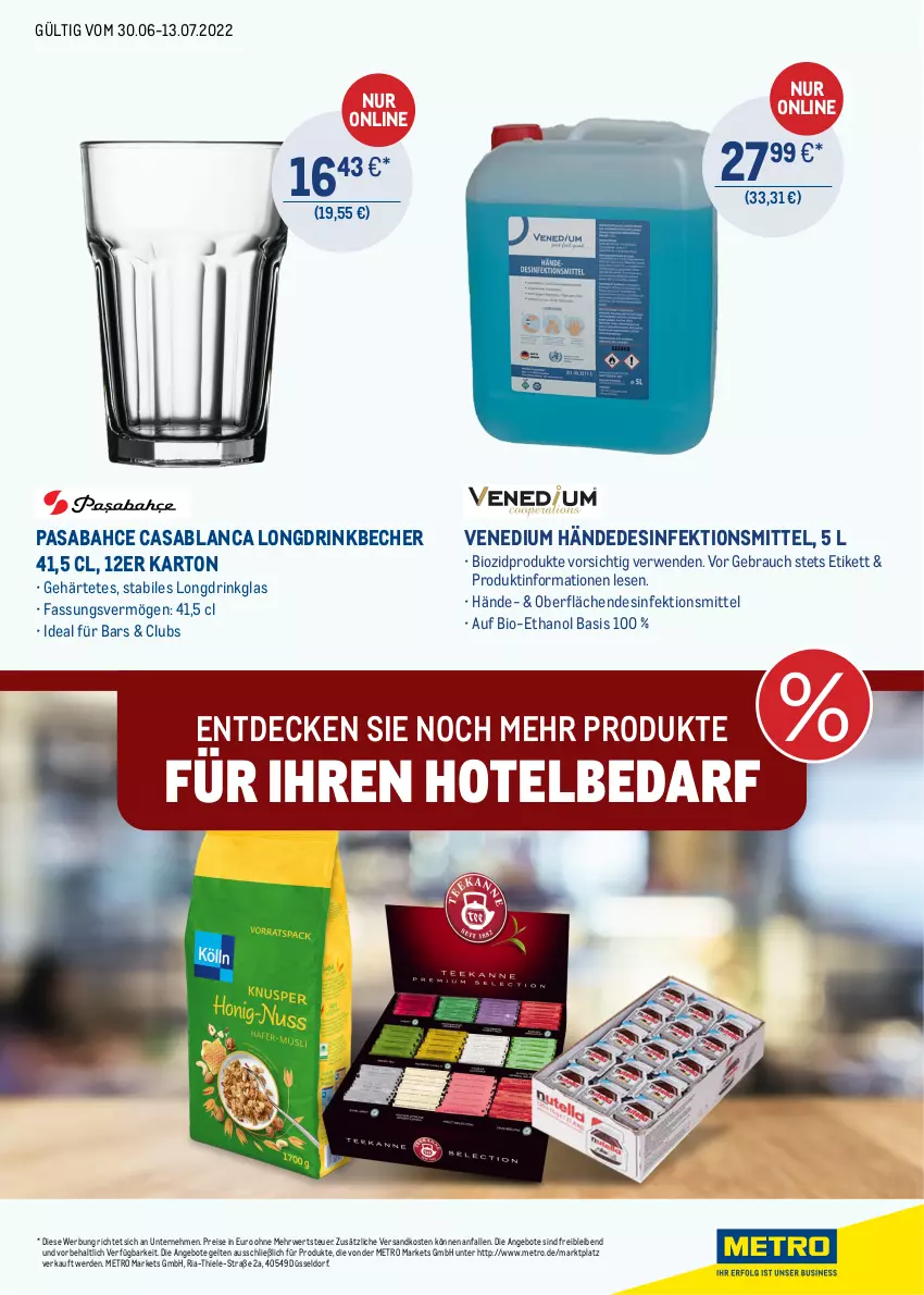 Aktueller Prospekt Metro - ONLINE-MARKTPLATZ - von 30.06 bis 13.07.2022 - strona 3 - produkty: angebot, angebote, Becher, bio, biozidprodukte, decke, Desinfektion, drink, eis, erde, Metro, ndk, Rauch, reis, Ria, rwe, Ti