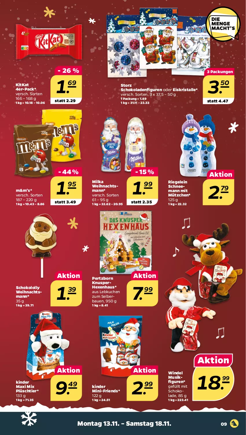 Aktueller Prospekt Netto - Woche 46 - von 13.11 bis 18.11.2023 - strona 9 - produkty: Bau, eis, Kinder, Kinder Maxi, kitkat, kuchen, Lebkuchen, milka, Plüsch, riegel, schoko, schokolade, schokoladen, Ti