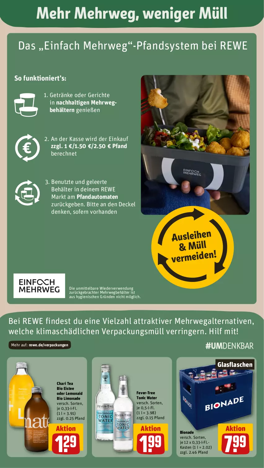 Aktueller Prospekt Rewe - Prospekte - von 26.08 bis 31.08.2024 - strona 17 - produkty: auto, Behälter, bio, bio limo, bionade, decke, Deckel, eis, eistee, fever-tree, flasche, gelee, getränk, getränke, glasflasche, limo, limonade, mac, ring, rwe, tee, Ti, tomate, tomaten, tonic, tonic water, ZTE