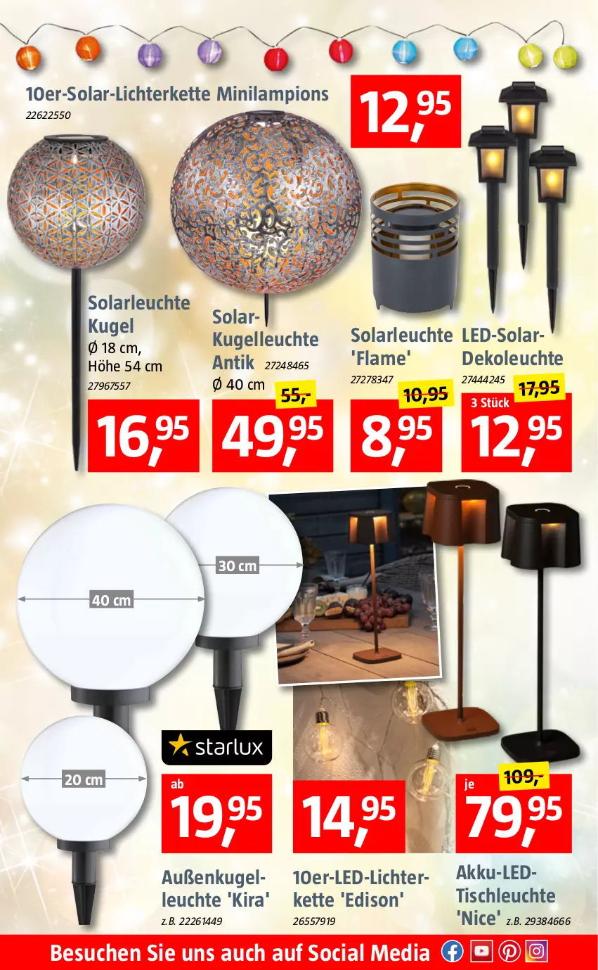 Aktueller Prospekt Bauhaus - Prospekte - von 15.06 bis 26.06.2022 - strona 8 - produkty: akku, Dekoleuchte, elle, Kette, Kugel, led-licht, Leuchte, lichterkette, solarleuchte, Ti, tisch, tischleuchte