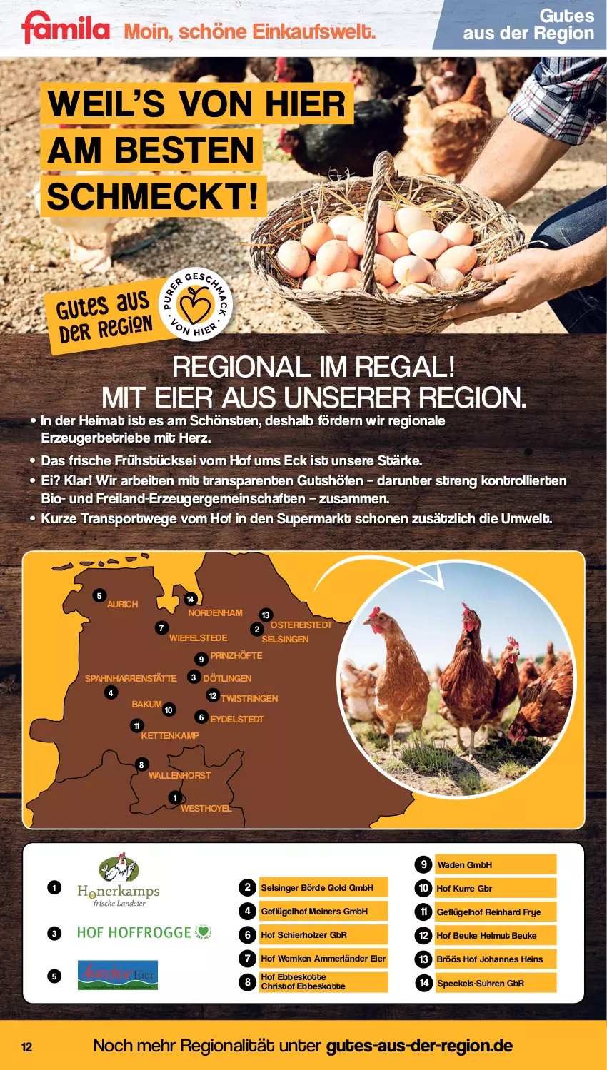 Aktueller Prospekt Famila - Prospekte - von 04.04 bis 09.04.2022 - strona 12 - produkty: ammerländer, bio, eier, eis, ente, Geflügel, Holz, Kette, merl, regal, reis, ring, Speck, Sport, String, trolli, uhr