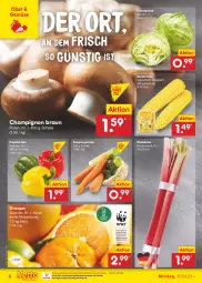 Gazetka promocyjna Netto Marken-Discount - Filial-Angebote - Gazetka - ważna od 22.04 do 22.04.2023 - strona 6 - produkty: bestpreis, bio, braun, champignon, discount, eis, eisbergsalat, mais, ndk, obst, orange, orangen, paprika, reis, rhabarber, salat, Schal, Schale, suppe, suppen, Ti, zucker, zuckermais