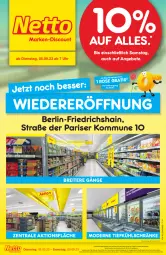 Gazetka promocyjna Netto Marken-Discount - Wiedereröffnung in deiner Nähe - Gazetka - ważna od 09.09 do 09.09.2023 - strona 1 - produkty: angebot, angebote, Brei, buch, coupon, eduscho, gin, guthabenkarte, gutschein, milch, Mode, Tchibo, Ti, uhr, ZTE