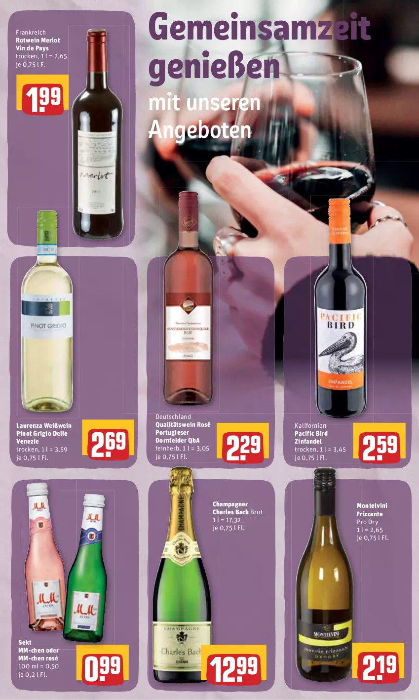 Aktueller Prospekt Rewe - Prospekte - von 02.05 bis 08.05.2022 - strona 29 - produkty: angebot, angebote, brut, champagne, champagner, Cif, dell, dornfelder, elle, frizzante, merl, merlot, monte, Pinot, pinot grigio, qualitätswein, rotwein, sekt, wein, Weißwein