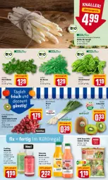 Gazetka promocyjna Rewe - Prospekte - Gazetka - ważna od 08.05 do 08.05.2022 - strona 3 - produkty: aktionspreis, bio, blattspinat, cola, direktsaft, eis, feldsalat, kiwi, kraft, kühlregal, regal, reis, rewe beste wahl, rucola, saft, salat, Schal, Schale, spargel, spinat, tafeltrauben, Ti, trauben, valensina