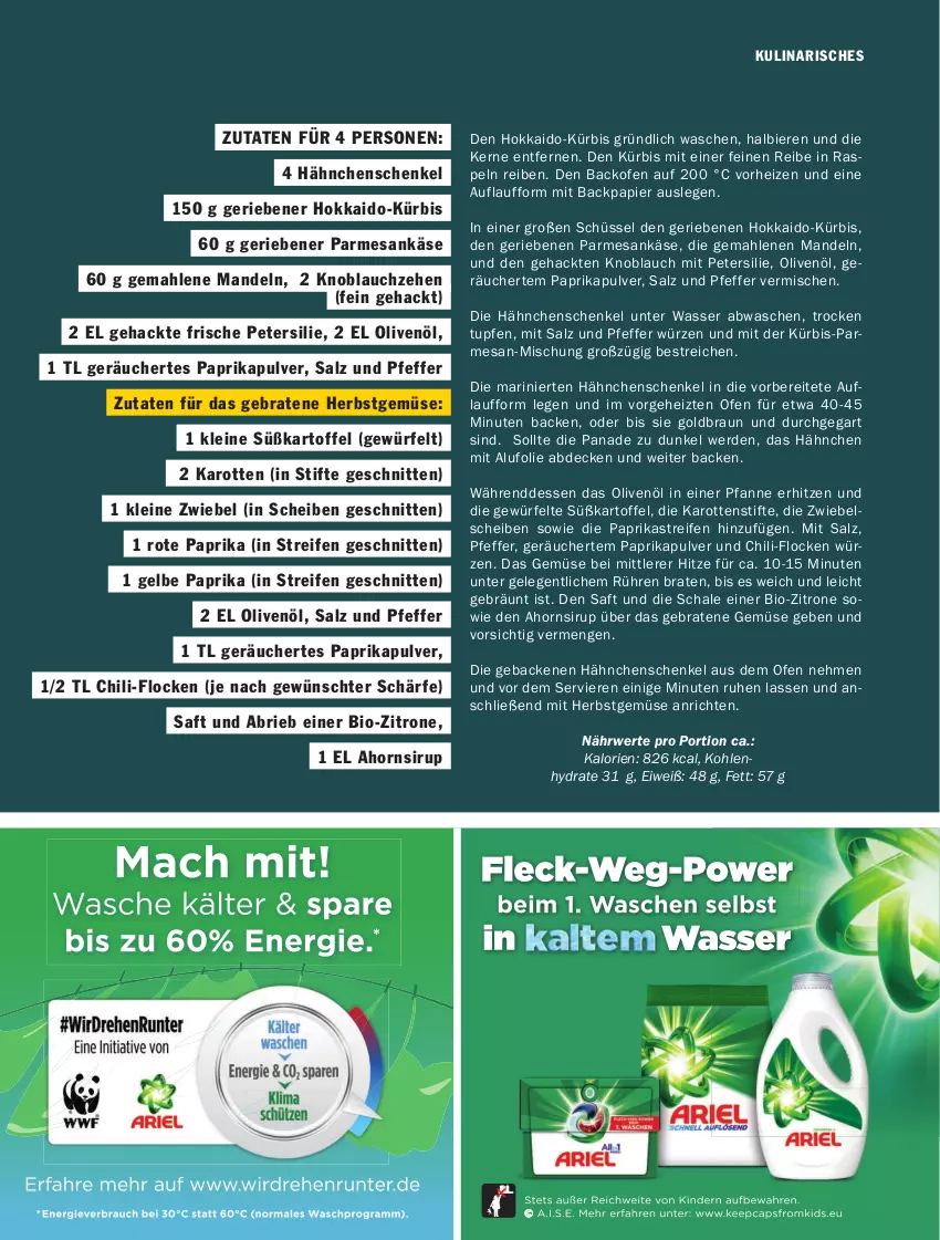 Aktueller Prospekt Hit - pures Leben - von 01.10 bis 31.12.2024 - strona 15 - produkty: Anrichte, backofen, bier, Biere, bio, braten, braun, brie, chili, decke, erde, geback, hähnchenschenkel, henkel, karotten, kartoffel, Käse, knoblauch, Kürbis, leine, mandel, mandeln, Ofen, olive, oliven, olivenöl, papier, paprika, petersilie, pfanne, pfeffer, reifen, rwe, saft, salz, Schal, Schale, schenkel, schnitten, schüssel, sirup, stifte, Ti, wasser, würfel, zitrone, ZTE, zwiebel