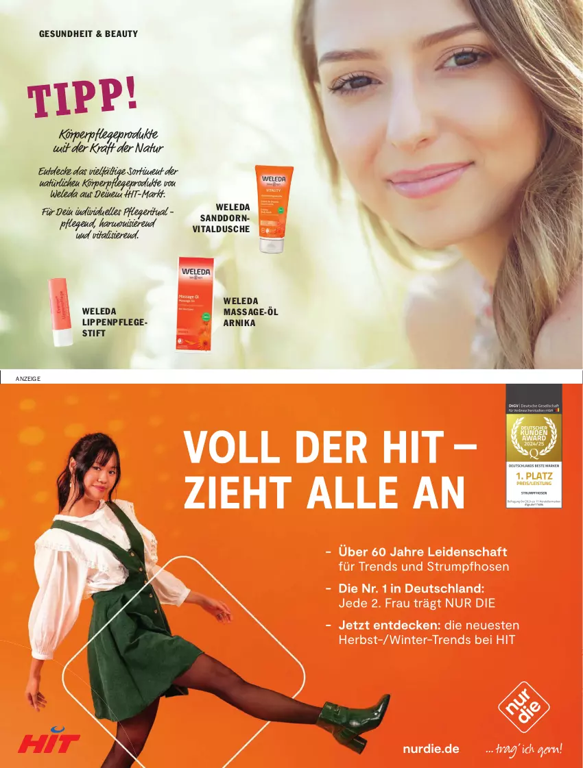 Aktueller Prospekt Hit - pures Leben - von 01.10 bis 31.12.2024 - strona 6 - produkty: decke, dusche, elle, Gesundheit, kraft, Lippenpflege, natur, sanddorn, Ti, vita, vitalis, weleda