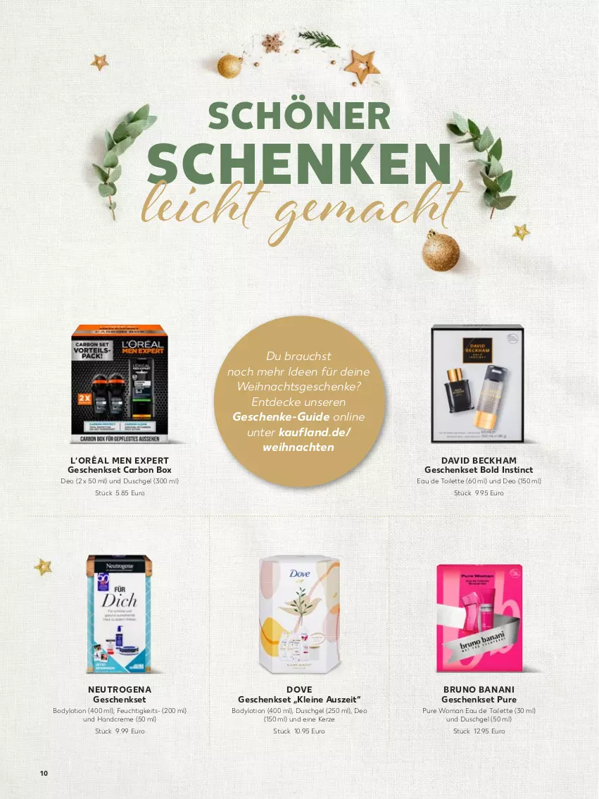 Aktueller Prospekt Kaufland - von 07.11.2022 bis 08.01.2023 - strona 10 - produkty: body, bodylotion, bruno banani, creme, David Beckham, decke, deo, dove, duschgel, eau de toilette, geschenkset, handcreme, kerze, leine, Lotion, mac, neutrogena, Rauch, Ti, weihnachten