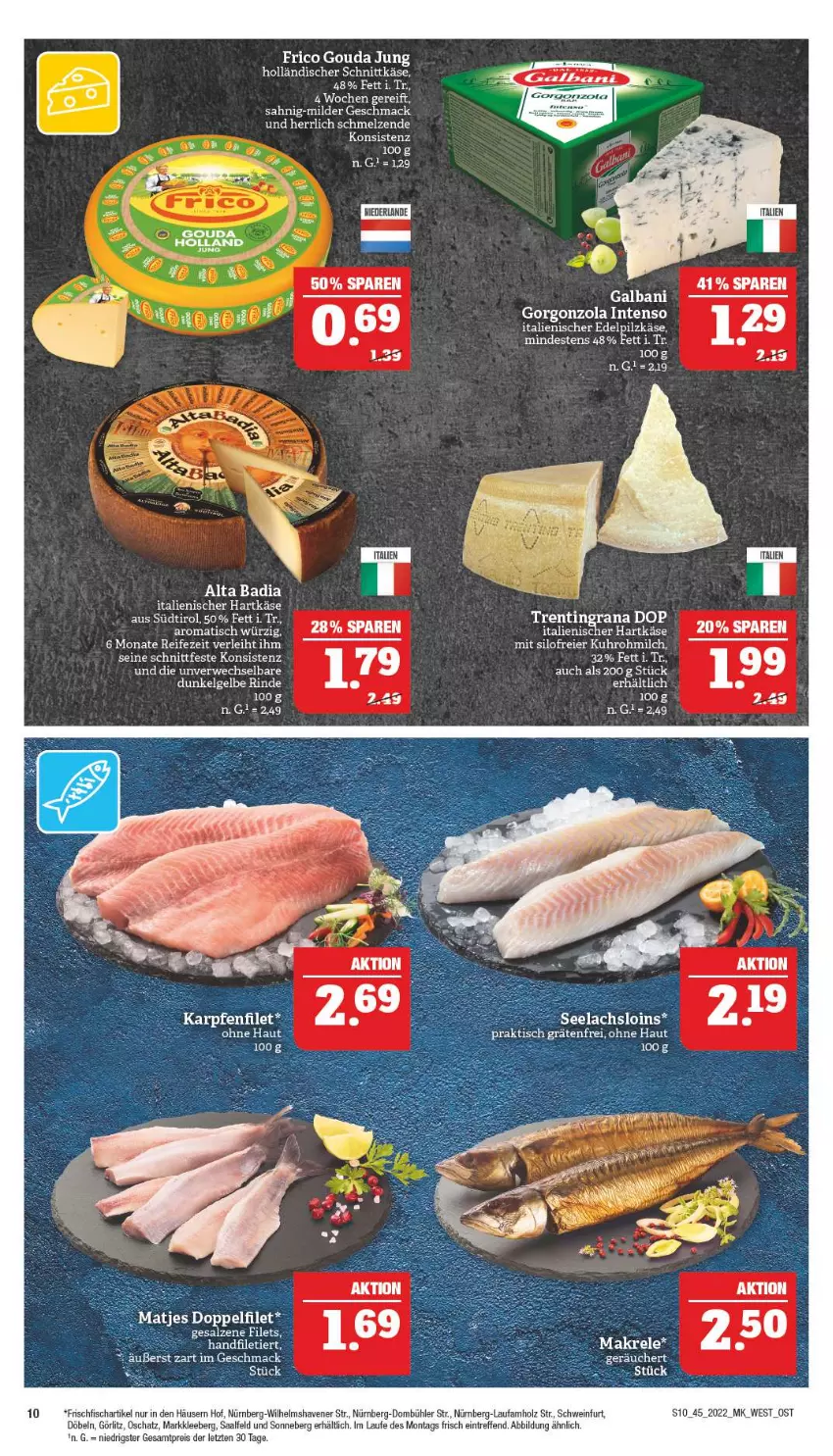 Aktueller Prospekt Marktkauf - Prospekt - von 06.11 bis 12.11.2022 - strona 14 - produkty: Bad, eier, eis, filet, fisch, frico, frischfisch, galbani, gorgonzola, gouda, gouda jung, hartkäse, holländischer schnittkäse, Holz, intenso, italienischer hartkäse, Käse, LG, mac, milch, reis, rind, rwe, schnittkäse, schwein, Ti, tisch, uhr, wein, ZTE