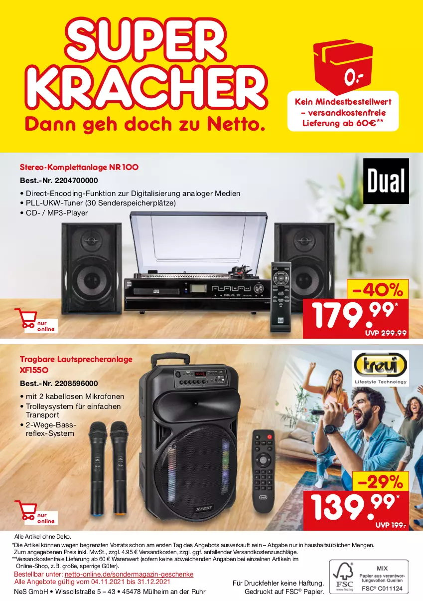 Aktueller Prospekt Netto Marken-Discount - Online-SondermagazinWinter - von 04.11 bis 31.12.2021 - strona 12 - produkty: angebot, angebote, eis, enders, kracher, lautsprecher, magazin, Mp3, ndk, papier, reis, Sport, Ti, tuner, uhr, versandkostenfrei, ZTE