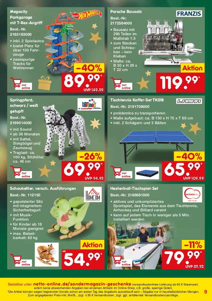 Aktueller Prospekt Netto Marken-Discount - Online-SondermagazinWinter - von 04.11 bis 31.12.2021 - strona 9 - produkty: angebot, auto, ball, Bau, bügel, eis, ente, erde, Kinder, koffer, magazin, ndk, reis, ring, sattel, Schaukel, Schaukeltier, schrauben, Sitzhöhe, Sport, Ti, Tiere, tisch, versandkostenfrei, ZTE