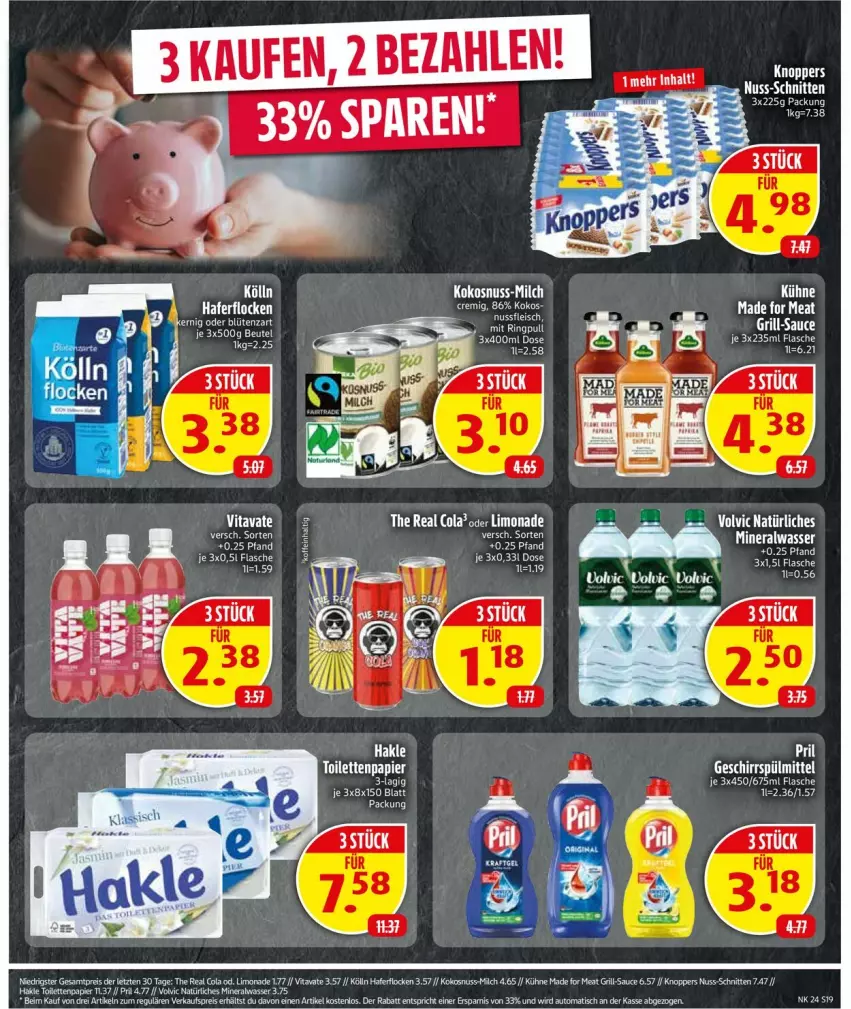 Aktueller Prospekt Edeka - Prospekte - von 08.06 bis 13.06.2026 - strona 21 - produkty: beutel, Blüte, cola, eis, elle, flasche, fleisch, grill, hafer, haferflocken, knoppers, limo, limonade, nuss, reis, sauce, vita, ZTE