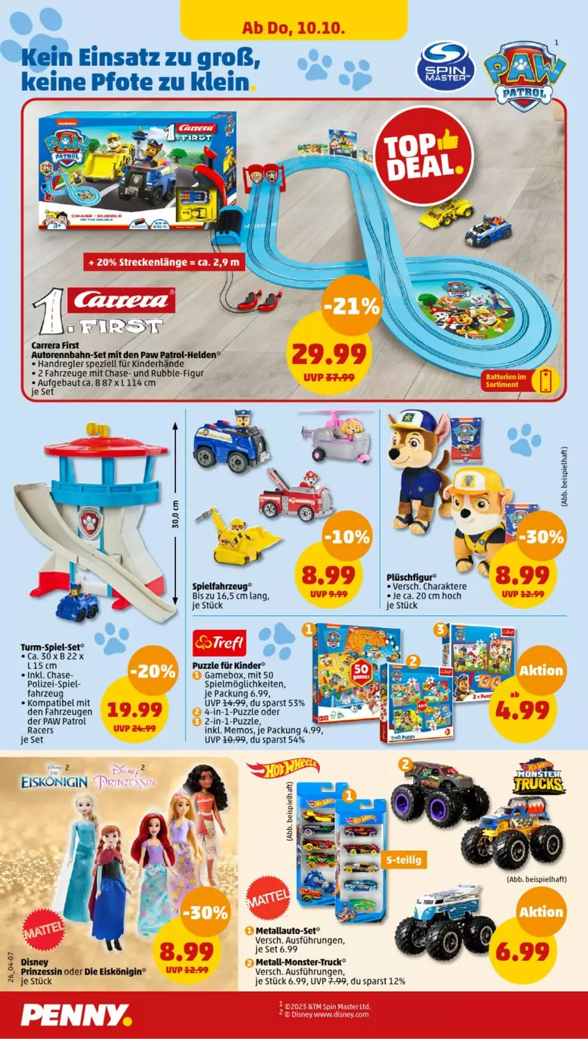 Aktueller Prospekt Penny - Prospekte - von 07.10 bis 12.10.2024 - strona 26 - produkty: acer, auto, Bau, Carrera, disney, eis, Eiskönigin, gin, Kinder, monster, Paw Patrol, Plüsch, Puzzle, Ti