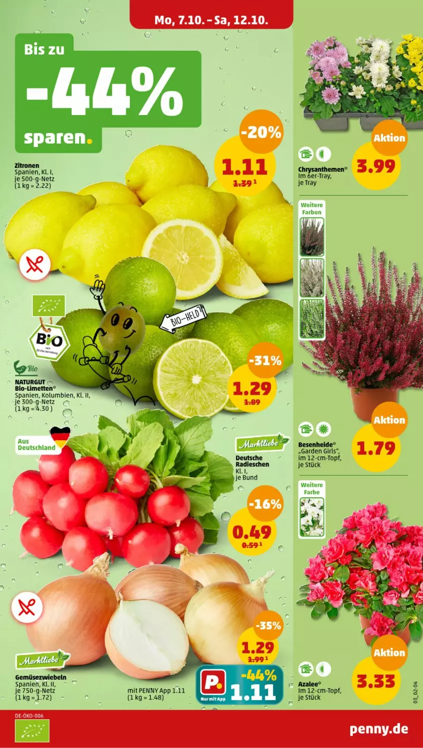 Aktueller Prospekt Penny - Prospekte - von 07.10 bis 12.10.2024 - strona 3 - produkty: bio, limette, limetten, Mett, metten, natur, topf, zitrone, zitronen