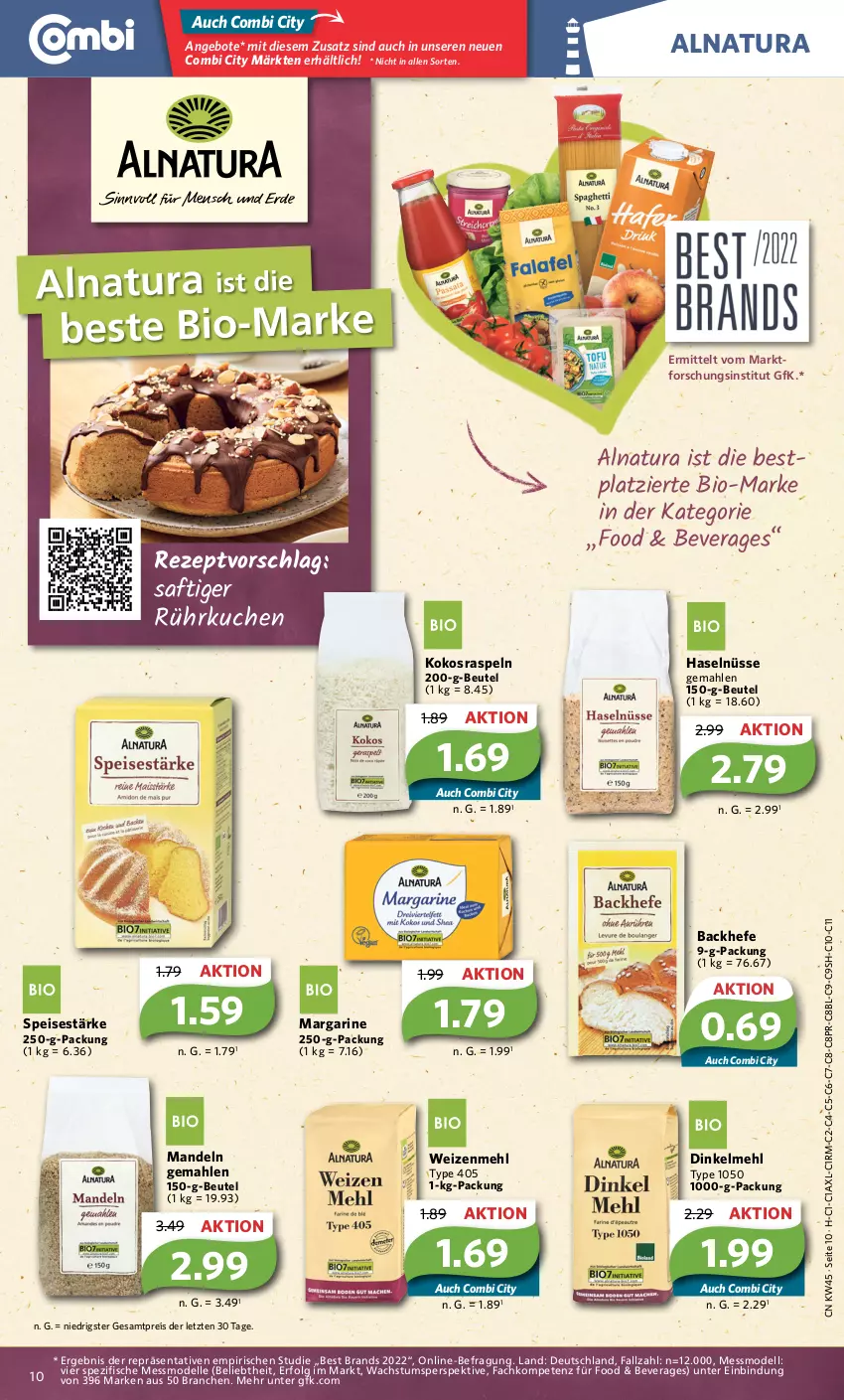 Aktueller Prospekt Combi - Prospekte - von 07.11 bis 12.11.2022 - strona 10 - produkty: angebot, angebote, beutel, bio, dell, dinkelmehl, eis, elle, fisch, fische, Hefe, kokos, kuchen, LG, mandel, mandeln, margarine, mehl, Mode, natur, natura, reis, rezept, saft, Spezi, Ti, type 405, weizenmehl, ZTE