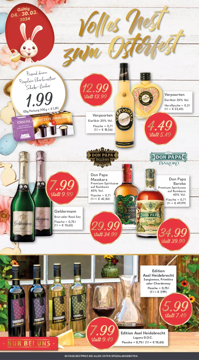 Aktueller Prospekt Getraenkeland - von 04.03 bis 16.03.2024 - strona 6 - produkty: angebot, angebote, axe, Becher, bestpreis, brut, chardonnay, eier, eierlikör, eis, flasche, geldermann, likör, primitivo, reis, riegel, rum, schoko, Spezi, Ti, verpoorten