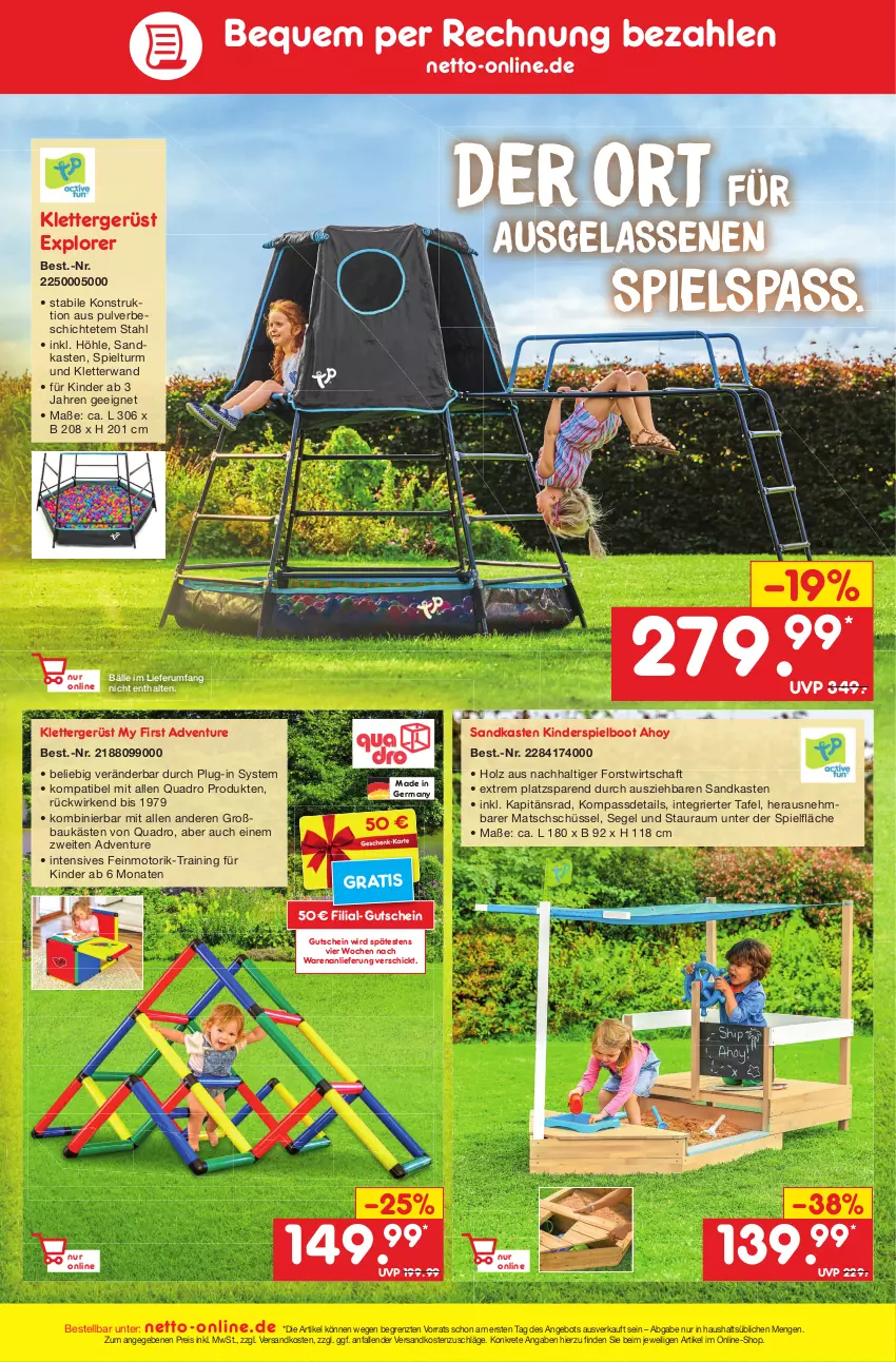 Aktueller Prospekt Netto Marken-Discount - Filial-Angebote - von 30.05 bis 03.06.2023 - strona 49 - produkty: angebot, Bau, eis, Germ, Großbaukästen, gutschein, Holz, Kinder, Kinderspiel, mam, ndk, quad, Quadro, reis, rum, Sandkasten, schüssel, ssd, telefon, Ti, ZTE