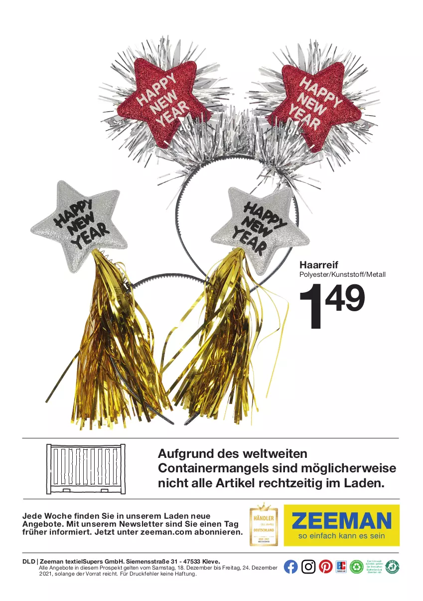 Aktueller Prospekt Zeeman - Prospekte - von 18.12 bis 24.12.2021 - strona 9 - produkty: angebot, angebote, batterie, batterien, Container, eis, rwe, siemens, Ti