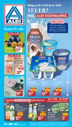 Gazetka promocyjna Aldi Nord - Von Montag - Gazetka - ważna od 16.09 do 16.09.2023 - strona 1 - produkty: aldi, angebot, angebote, Becher, bresso, creme, crème fraîche, decke, drink, eis, elle, flasche, frischkäse, gin, hähnchenschenkel, henkel, joghur, joghurt, Käse, milch, rama, rama cremefine, reis, sahne, Schal, Schale, schenkel, sneaker, Spezi, tee, teller, Ti, volvic, walkx, ZTE