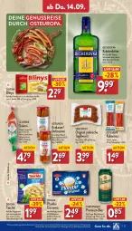 Gazetka promocyjna Aldi Nord - Von Montag - Gazetka - ważna od 16.09 do 16.09.2023 - strona 21 - produkty: auer, aus der tiefkühlung, Becher, Becherovka, beutel, bier, creme, Debreziner, dovgan, eis, eiscreme, flasche, fleisch, gin, hero, jagdwurst, kabanos, krakauer, kräuter, kuchen, Lakritz, mac, nuss, Pfannkuchen, reis, salami, schwein, schweine, Staropramen, Tasche, taschen, taschki, Ti, vanille, wein, weine, wurst, ZTE