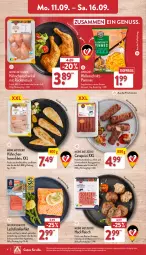 Gazetka promocyjna Aldi Nord - Von Montag - Gazetka - ważna od 16.09 do 16.09.2023 - strona 4 - produkty: aqua, aus der tiefkühlung, beutel, blume, blumen, blumenöl, braten, brustfilet, cevapcici, eis, elle, filet, filets, fleisch, forelle, geback, gewürz, gin, grill, hackfleisch, hähnchenschenkel, henkel, küche, Küchen, lachs, nuss, pommes, reis, rel, rind, rwe, schenkel, schwein, schweine, schweinefleisch, Ti, tiefpreis, tisch, wein, weine, ZTE