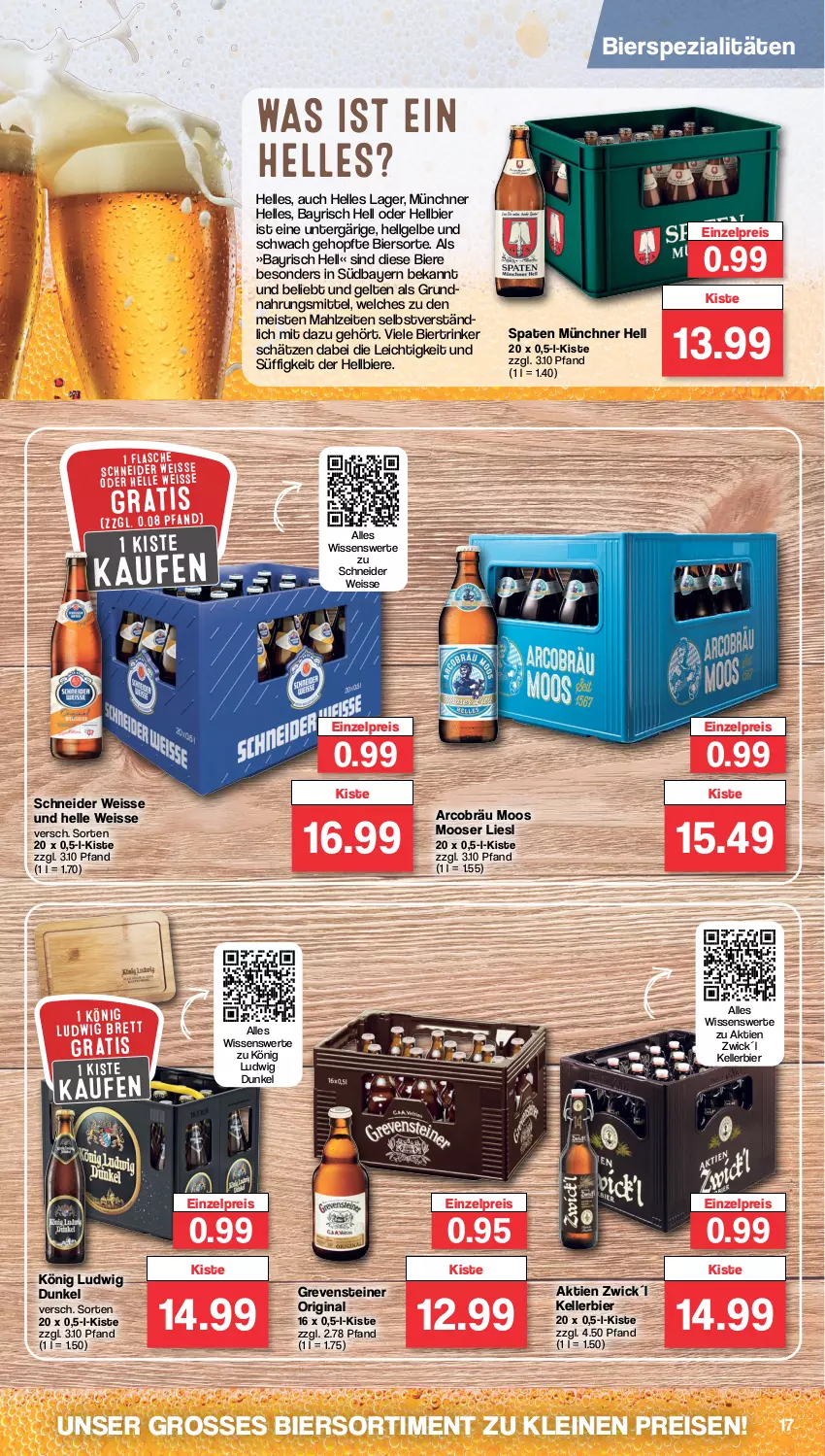 Aktueller Prospekt Famila - Prospekte - von 18.03 bis 23.03.2024 - strona 17 - produkty: bier, Biere, bierspezialitäten, eis, elle, flasche, gin, grevensteiner, kellerbier, leine, LG, reis, Spaten, Spezi, steiner, Ti, WICK