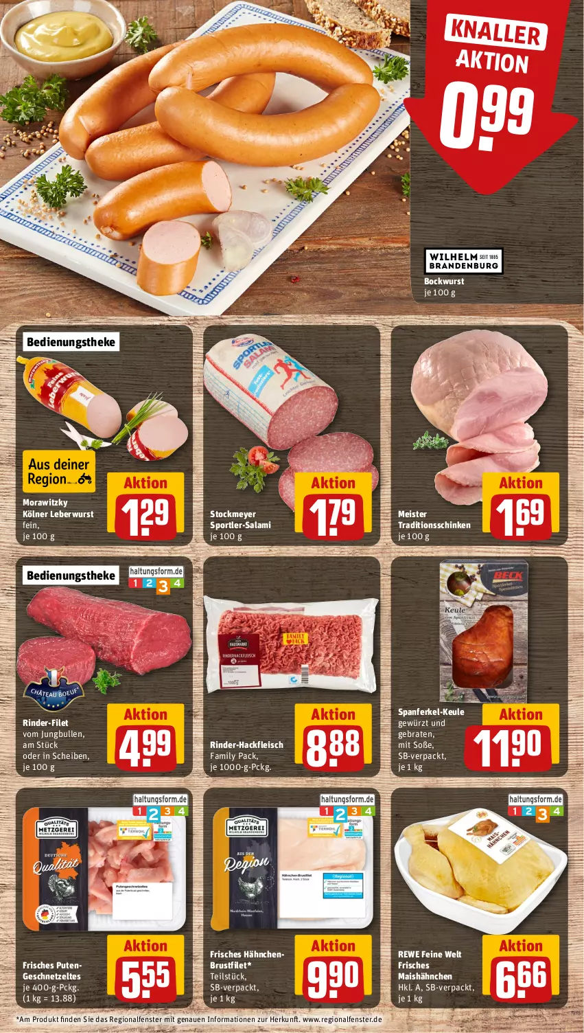 Aktueller Prospekt Rewe - Prospekte - von 11.11 bis 16.11.2024 - strona 8 - produkty: bockwurst, braten, brustfilet, eis, fenster, filet, fleisch, geschnetzeltes, gewürz, hackfleisch, hähnchenbrust, hähnchenbrustfilet, jungbullen, leberwurst, mais, Meister, pute, Putengeschnetzeltes, rewe feine welt, rind, rinder, rinder-hackfleisch, salami, schinken, Soße, Sport, stockmeyer, Ti, wurst, Zelt