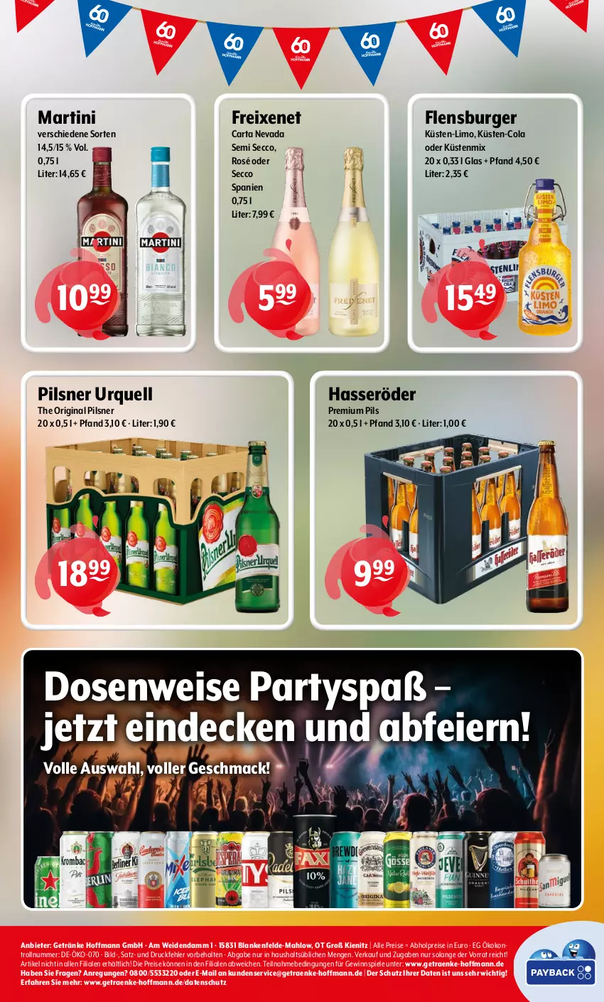 Aktueller Prospekt Getraenke Hoffmann - Prospekte - von 09.03 bis 14.03.2026 - strona 8 - produkty: abholpreise, burger, cola, decke, ecco, eier, eis, flensburger, freixenet, getränk, getränke, gewinnspiel, gin, hasseröder, limo, mac, martini, pils, pilsner, pilsner urquell, premium pils, reis, Spiele, Ti