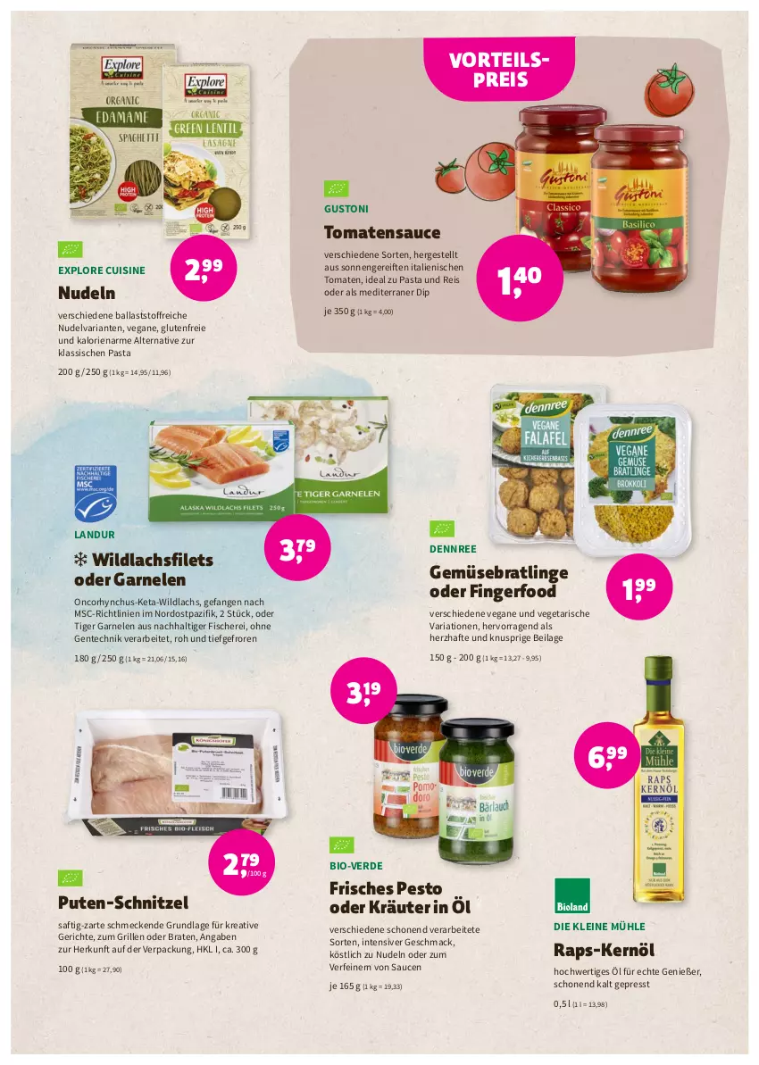 Aktueller Prospekt Denns Biomarkt - Prospekte - von 31.08 bis 13.09.2022 - strona 6 - produkty: ball, bio, braten, dennree, dip, eis, ente, erde, filet, filets, fisch, fische, Fischer, garnelen, grill, ilag, kräuter, lachs, lachsfilet, lachsfilets, leine, mac, nudel, nudeln, oder kräuter, pasta, pesto, pute, reis, Ria, saft, sauce, saucen, Schere, schnitzel, Ti, tomate, tomaten, tomatensauce, Vegeta, vorteilspreis, Wild, wildlachs