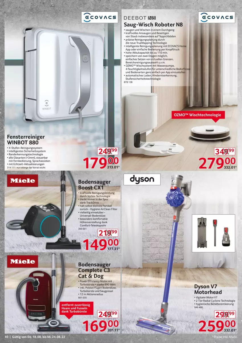 Aktueller Prospekt Selgros - Nonfood - von 18.08 bis 24.08.2022 - strona 10 - produkty: akku, auto, Behälter, bürste, Cien, Dyson, eis, elle, ente, fenster, fernbedienung, Intel, kraft, mit fernbedienung, Pinsel, reiniger, Reinigung, tee, Teleskop, teppich, Ti, tisch, wasser