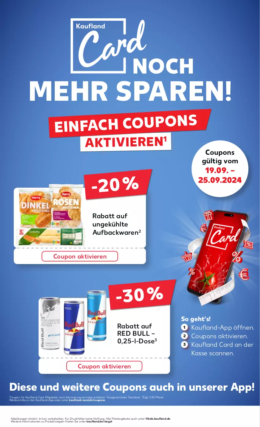 Aktueller Prospekt Kaufland - Prospekt - von 19.09 bis 25.09.2024 - strona 47 - produkty: angebot, angebote, backwaren, brot, coupon, coupons, red bull, Ti, toast, Toastbrot