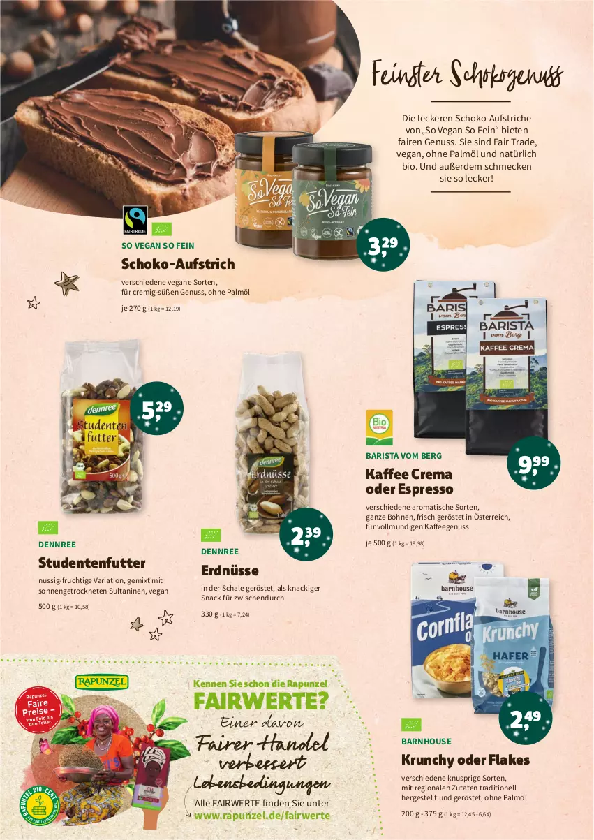 Aktueller Prospekt Denns Biomarkt - Prospekte - von 07.12 bis 17.12.2022 - strona 8 - produkty: aufstrich, bio, bohne, bohnen, dennree, ente, erde, erdnüsse, espresso, flakes, frucht, kaffee, kaffeegenuss, nuss, oder espresso, ohne palmöl, Ria, rwe, Schal, Schale, schoko, snack, studentenfutter, Ti, tisch