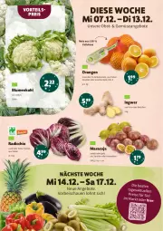 Gazetka promocyjna Denns Biomarkt - Prospekte - Gazetka - ważna od 17.12 do 17.12.2022 - strona 2 - produkty: angebot, angebote, blume, blumen, blumenkohl, eis, elle, ingwer, maracuja, obst, orange, orangen, Radicchio, reis, vorteilspreis
