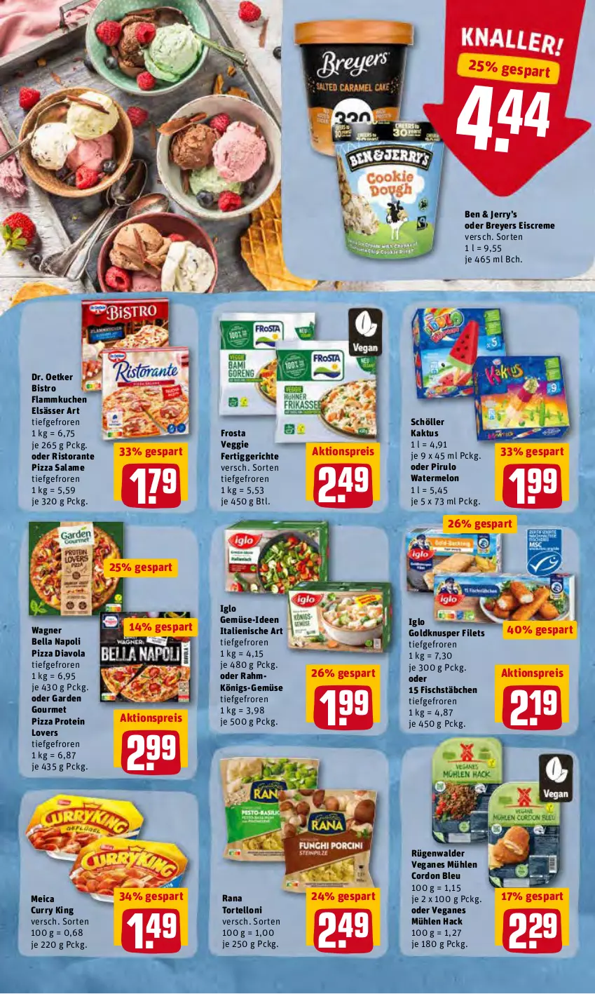 Aktueller Prospekt Rewe - Diese Woche im Angebot! - von 07.03 bis 12.03.2022 - strona 10 - produkty: aktionspreis, cordon bleu, creme, curry, Dr. Oetker, eis, eiscreme, elsässer art, fertiggericht, fertiggerichte, filet, filets, fisch, fischstäbchen, flammkuchen, frosta, garden gourmet, iglo, kuchen, lamm, meica, pizza, pizza salame, Rana, reis, ristorante, ristorante pizza, rügenwalder, Schöller, Ti, torte, tortelloni, veggie, wagner