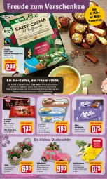 Gazetka promocyjna Rewe - Diese Woche im Angebot! - Gazetka - ważna od 12.03 do 12.03.2022 - strona 12 - produkty: aktionspreis, Bau, bio, Bio-Kaffee, blume, blumen, caffè crema, creme, Dr. Oetker, eis, eiscreme, erde, henkel, HP, kaffee, kaffeepads, korb, kuchen, landliebe, landliebe eiscreme, leine, mam, milka, milka schokolade, Narzissen, pflanze, pflanzen, reis, rewe bio, schoko, schokolade, Ti
