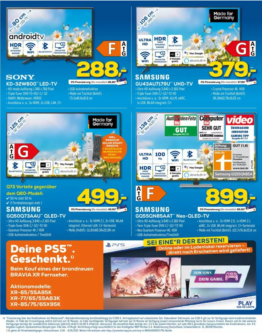 Aktueller Prospekt Euronics - Prospekte - von 27.04 bis 04.05.2022 - strona 14 - produkty: auer, dell, deo, elle, fernseher, Germ, LG, Mode, monati, Samsung, Ti