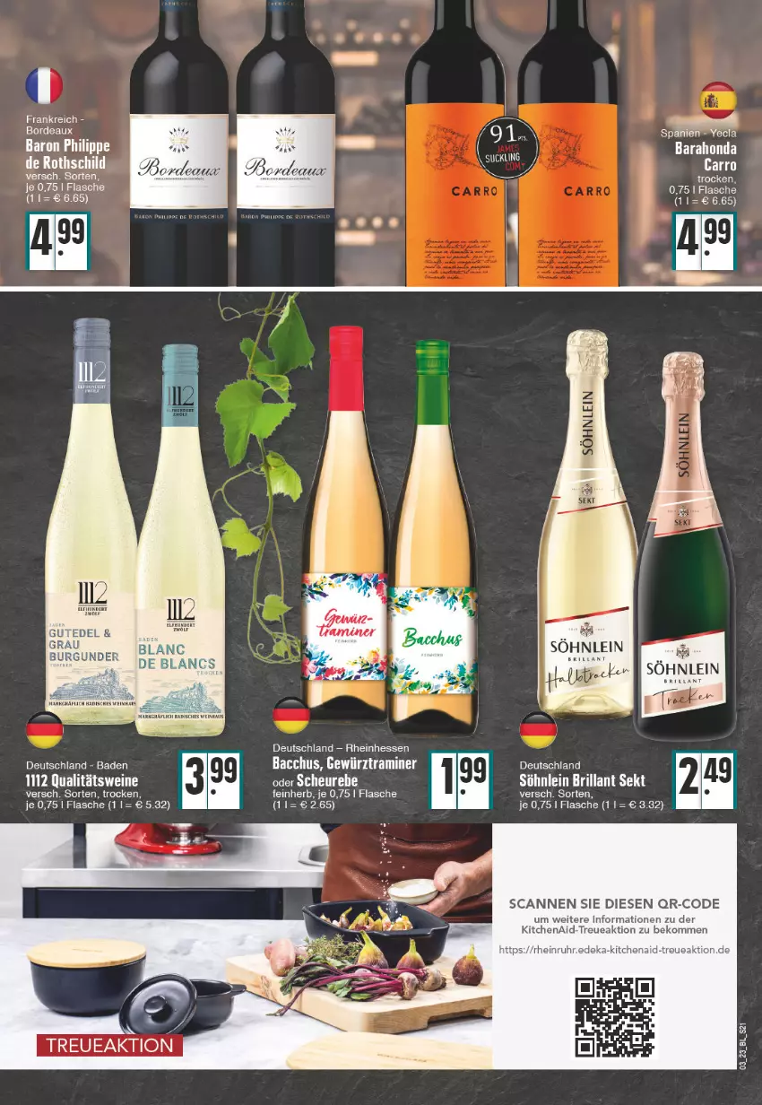 Aktueller Prospekt E Center - Angebote der Woche - von 16.01 bis 21.01.2023 - strona 21 - produkty: Bad, beko, brie, brillant sekt, burgunder, de blancs, deka, Elan, flasche, Heu, KitchenAid, qualitätswein, qualitätsweine, sekt, söhnlein, söhnlein brillant, Ti, uhr, wein, weine