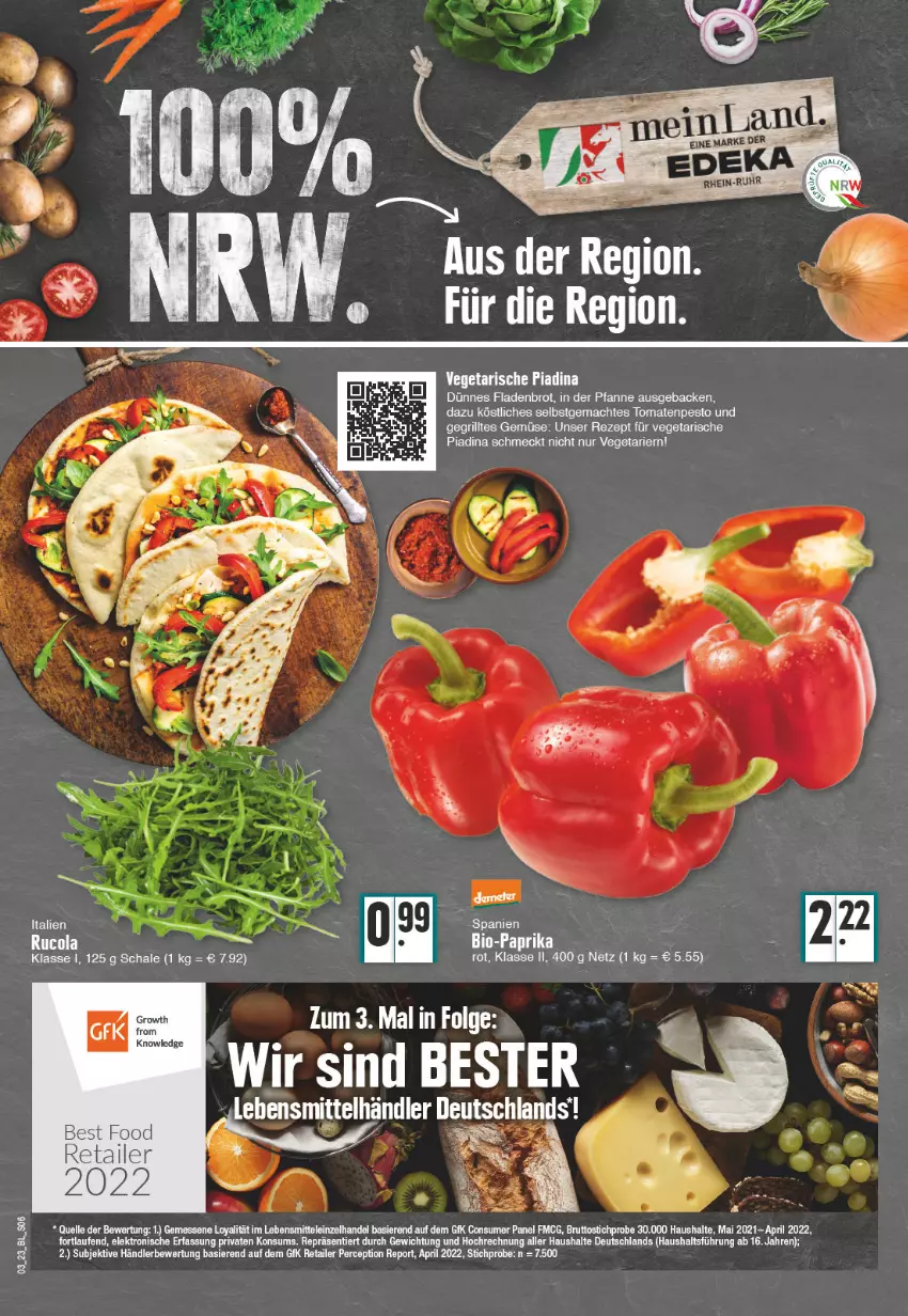 Aktueller Prospekt E Center - Angebote der Woche - von 16.01 bis 21.01.2023 - strona 6 - produkty: bio, Bio-Paprika, brot, brut, Elektro, elle, Fladenbrot, geback, Gegrilltes Gemüse, grill, HP, Laufen, lebensmittel, mac, paprika, pesto, pfanne, pril, rezept, Schal, Schale, tee, Ti, tomate, tomaten, Vegeta