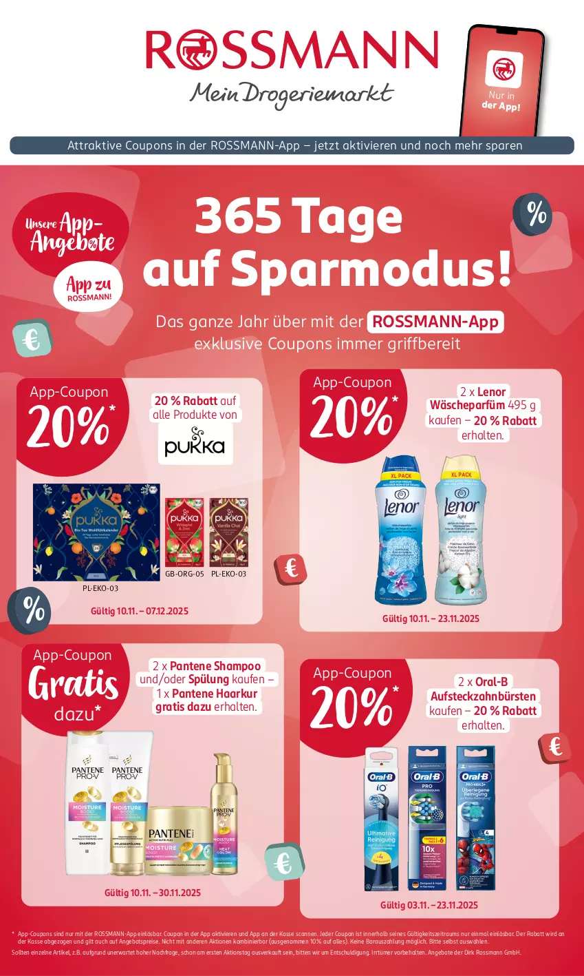 Aktueller Prospekt Rossmann - Prospekte - von 29.09.2025 bis 04.01.2026 - strona 1 - produkty: angebot, angebote, angebotspreis, bürste, bürsten, coupon, coupons, eis, lenor, oral-b, pantene, reis, shampoo, spülung, Ti, wäscheparfüm, zahnbürste, zahnbürsten